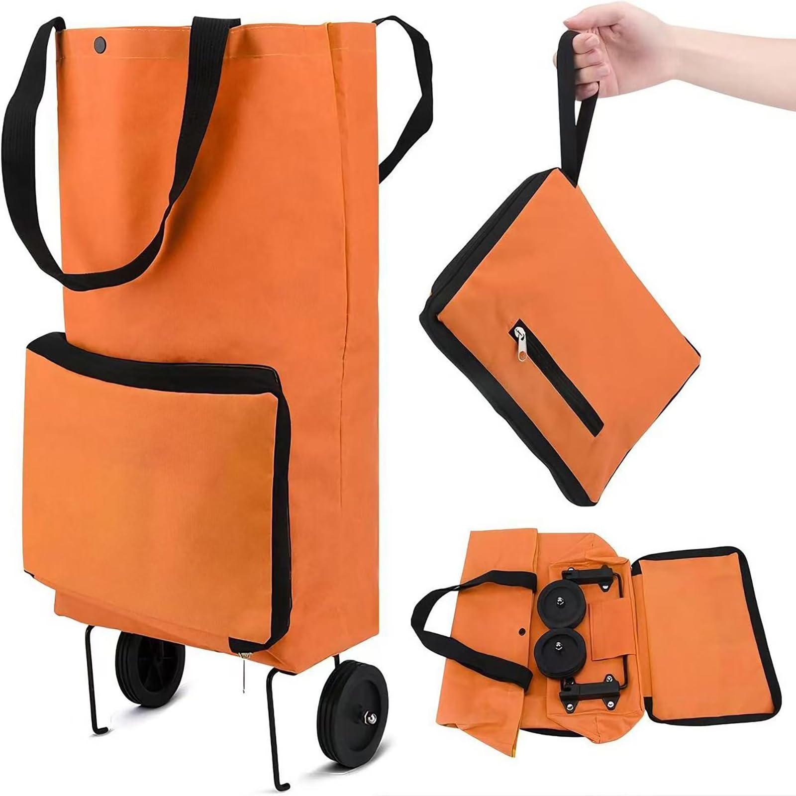 Carlett, Carrello Per Spesa Urban Family, Capacità 64L, Borsa Congelatore 12L, 4 Ruote Pieghevole Con Freno Manubrio Regolabile Blu Elettrico 87002039
