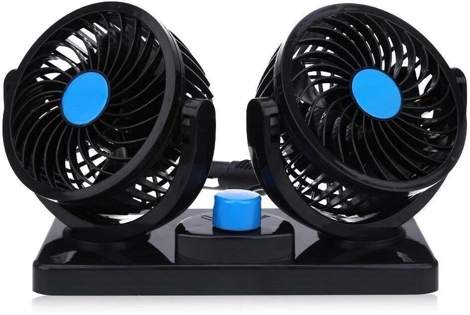 Care 4 2 Speed Settings Dual-Head 360 Degree Rotating Fan USB Cord for Car,Truck Car Interior Fan (12 V)-image-33