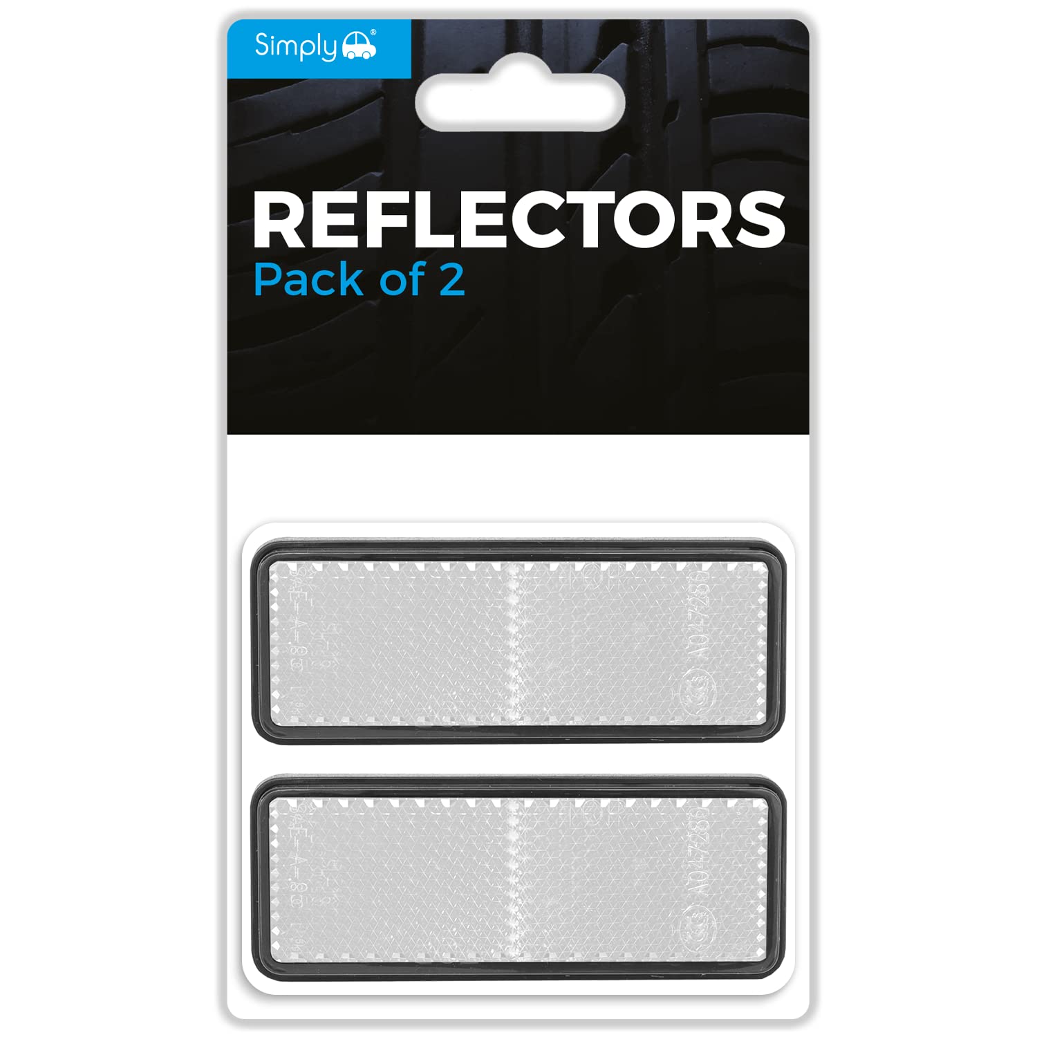 Simply REF02 Set of 2 Adhesive Reflectors - Clear/White