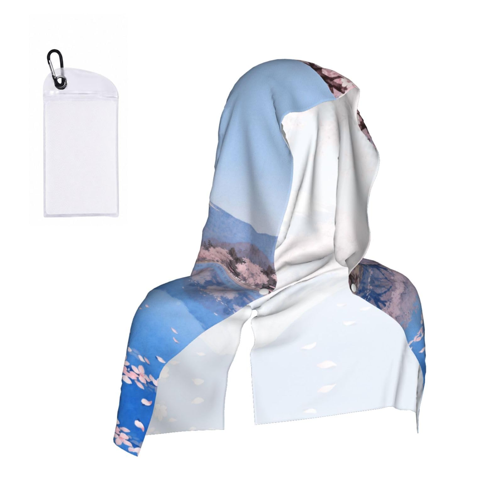 CNTDBU Mount Fuji Cooling Towel Hooded-Instant Chill Neck Cover for Sports, UV Cooling Rag for Running Gym