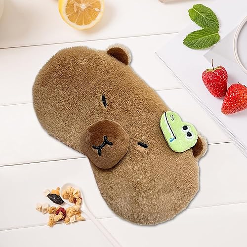 Vista 61 de PERFECTSIGHT Mascarillas para dormir, lindas cubiertas de felpa para dormir, ligeras, ajustables, de piel sintética, para mujeres y hombres