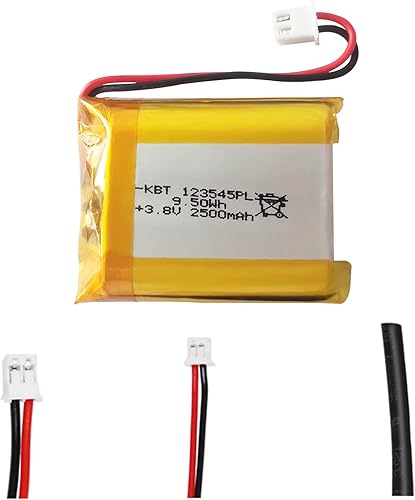 Batería de polímero de litio KBT 3.8V 2500mAh 123545 Baterías de repuesto de iones de litio recargables Lipo con conector JST para Ar duino NodeMCU