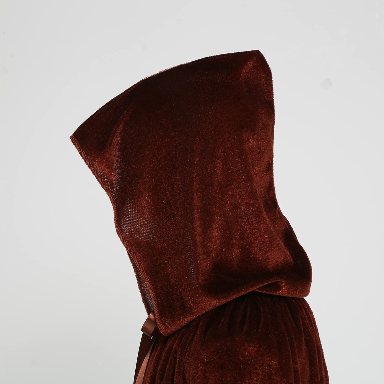 Regenboog Brown Velvet Cape with Hood,Kids Brown Cloak,Short Velvet Cape Women,Christmas Halloween Costumes,Masquerade,witch Cape,Wizard Cape Adult,100cm - Image 4