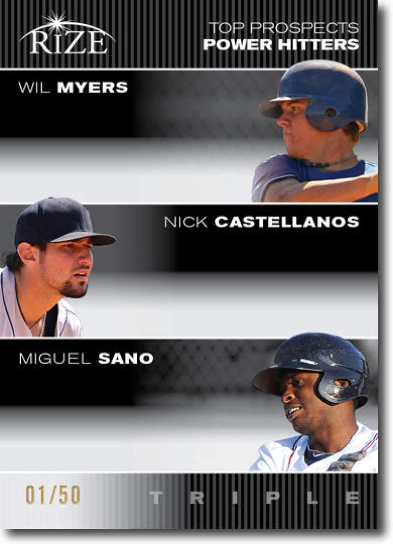 2012 Leaf Rize Draft Black Top Prospects Triple #BB-MZ-DD Byron Buxton/Mike Zunino/David Dahl First Round (Rookie/Prospect Insert Paragon Card) MLB Baseball Card /50 NM-MT