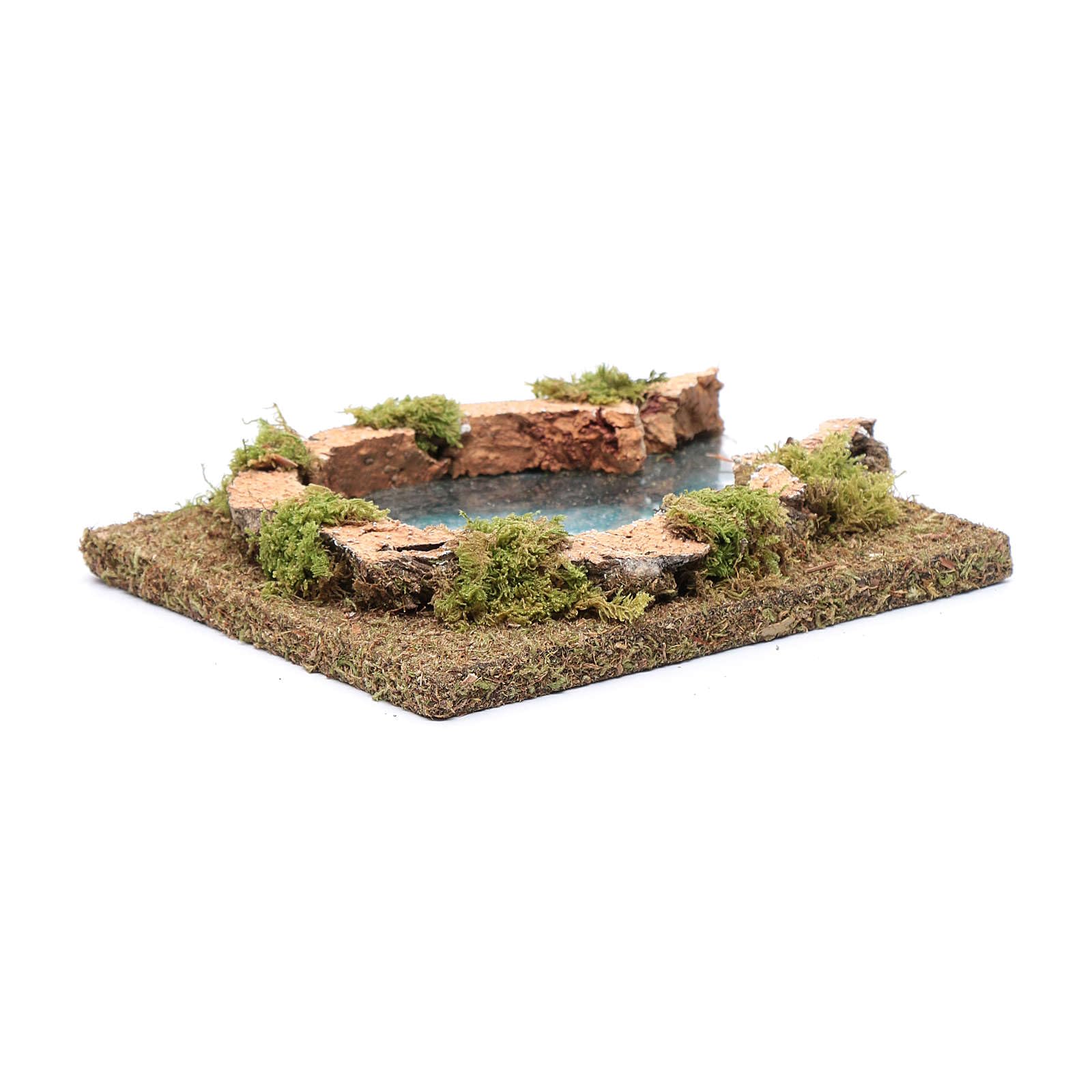 Holyart Teich mit Flüsseinmündung, 15x15 cm