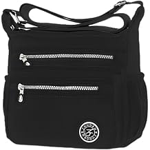 LassZone Women Crossbody Bag Multi Pocket Casual Messenger Bag Nylon Shoulder Handbag Waterproof Ladies Travel Purse