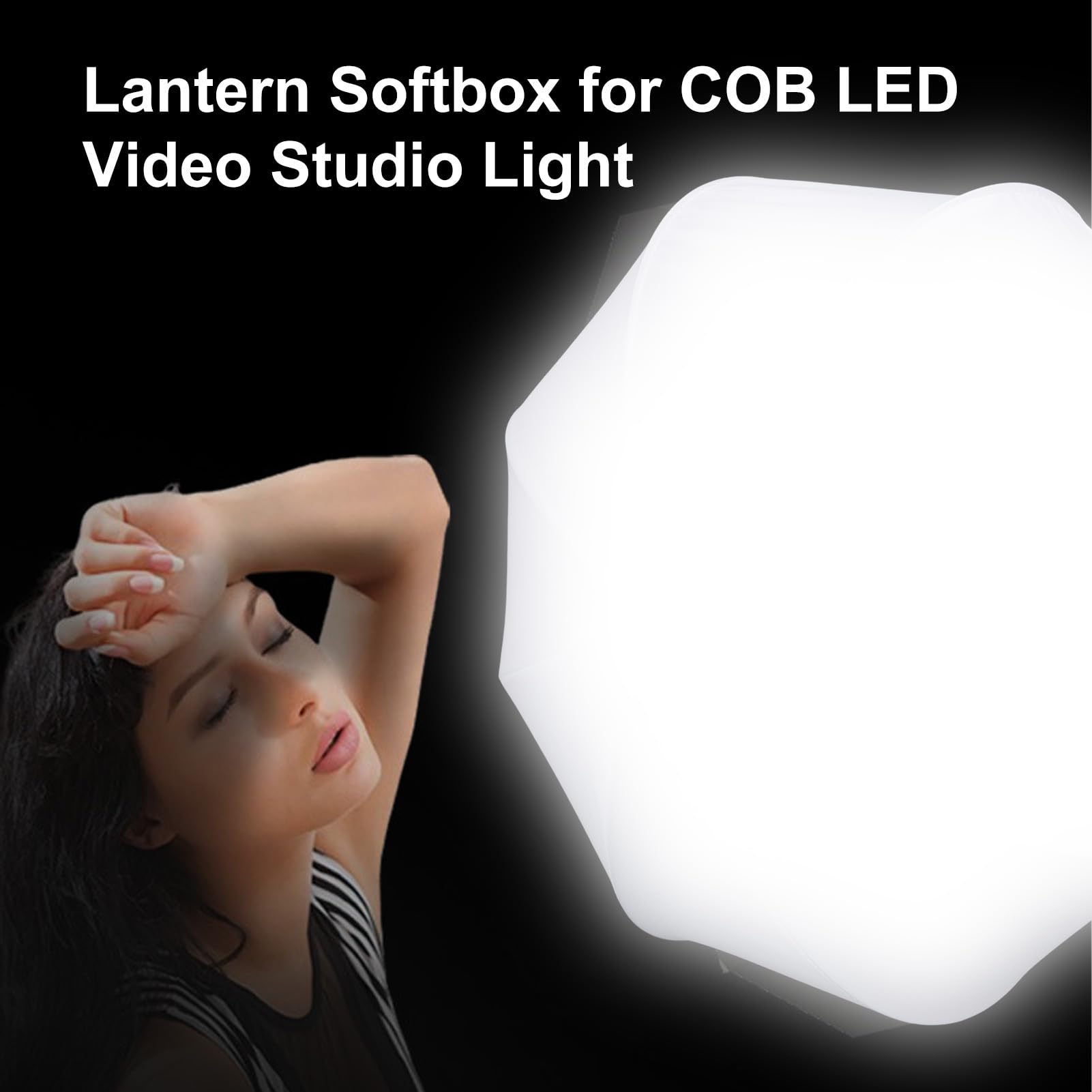 Goshyda Softbox z latarnią o Długości 12,6 Cala i Długości 32 Cm, Sferyczny, Składany Dyfuzor światła do Lamp z Mocowaniem Mini Bowens, Akcesoria do Oświetlenia Wideo YN150 YN150Ultra