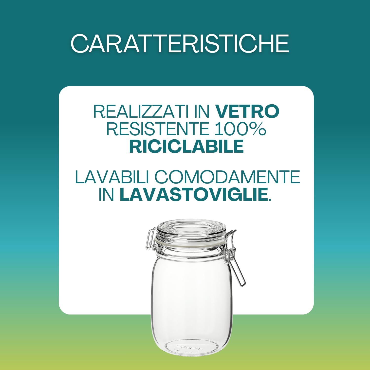 PALUPLUS 12 Barattoli in Vetro Tondi con Coperchio da 1 Litro, Misura 13x12x17 cm, Vasetto vuoto con Chiusura a Clip Ermetica, vasi sottovetro per marmellate, Biscotti, Cereali, Bomboniere -249C -9