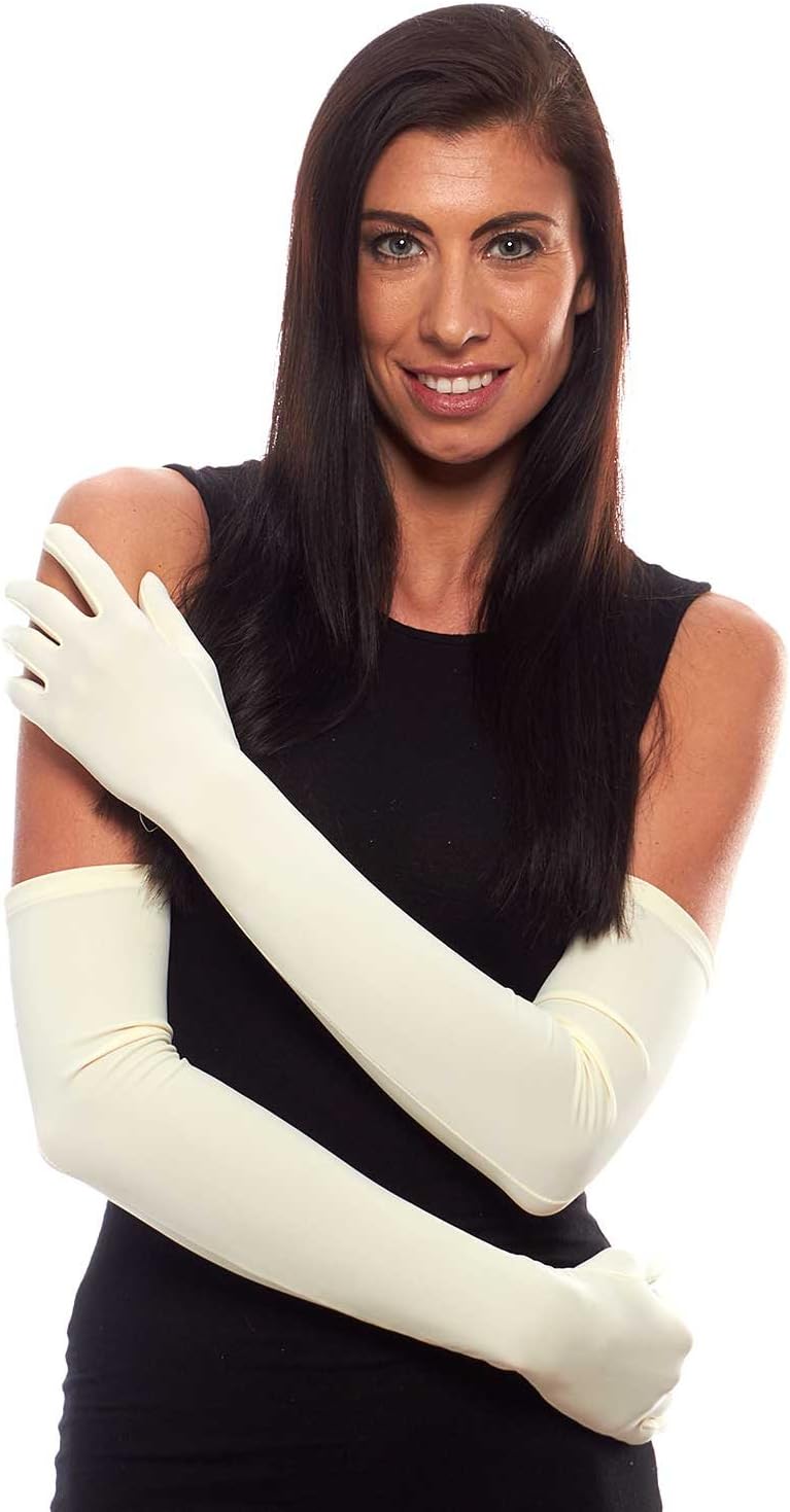 Classic Comfort Stretch Long Opera Gloves with Buttons