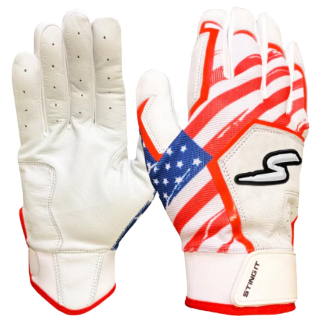 Stinger Sports Traditional Short Cuff Batting Gloves (Sting Squad and Color Crush) - Baseball and Softball Gloves for Adult & Youth - Ultra Soft,
