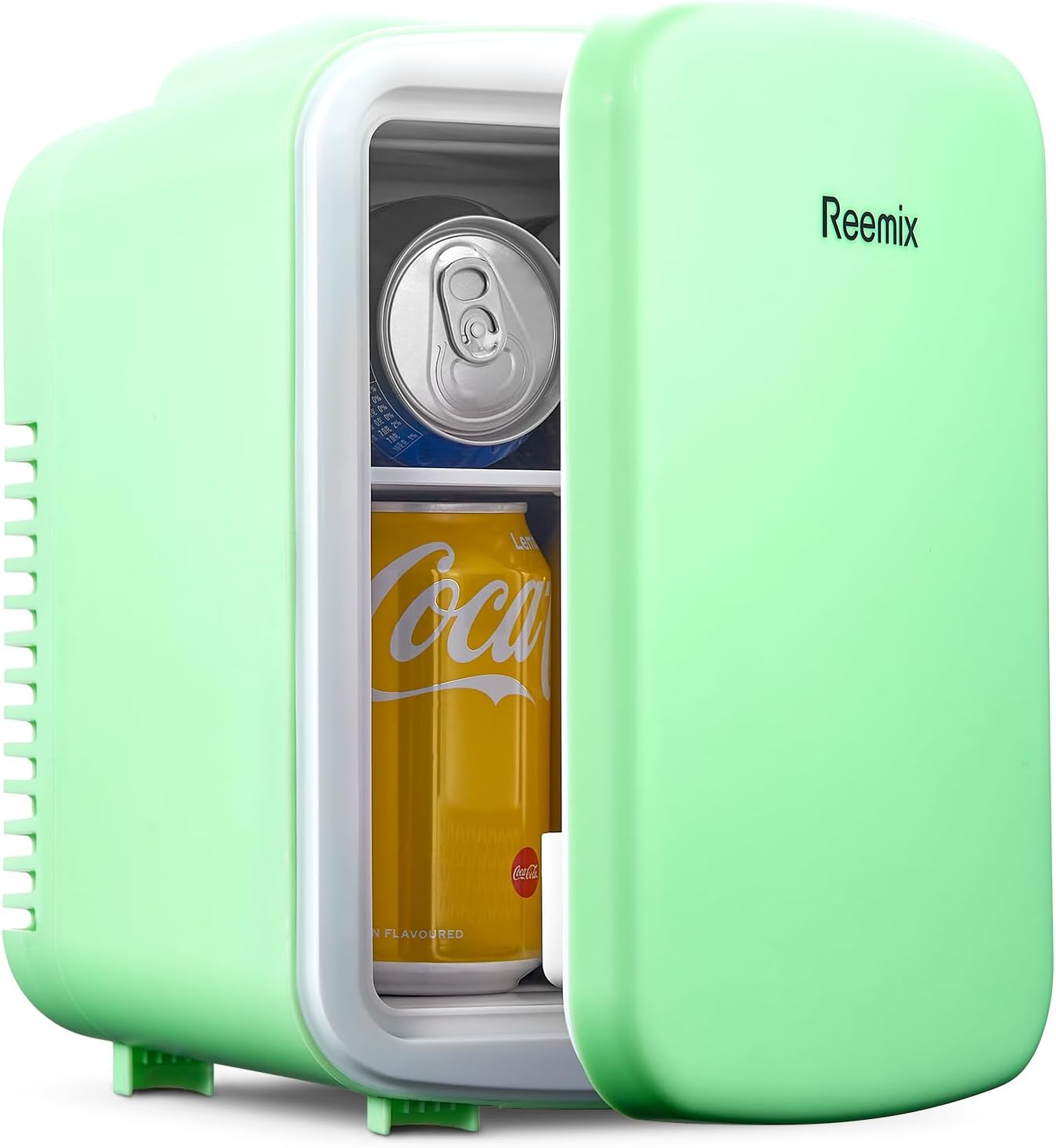 Reemix Mini Fridge, 3.7 Liter/6 Can Portable Cooler and Warmer Personal Refrigerator for Skin Care, Cosmetics, Beverage, Food,Great for Bedroom, Office, Car, Freon-Free (Green)