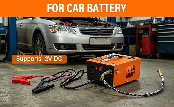 PCP Air Compressor, 4500PSI Portable Oil-Free Pump Dual Power - Orange - 1