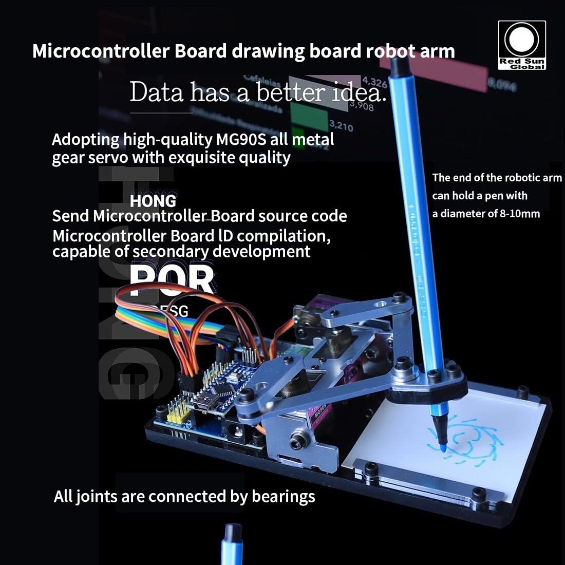 Braccio meccanico, microcontrollore braccio robotico disegno robot programmabile (versione IT)