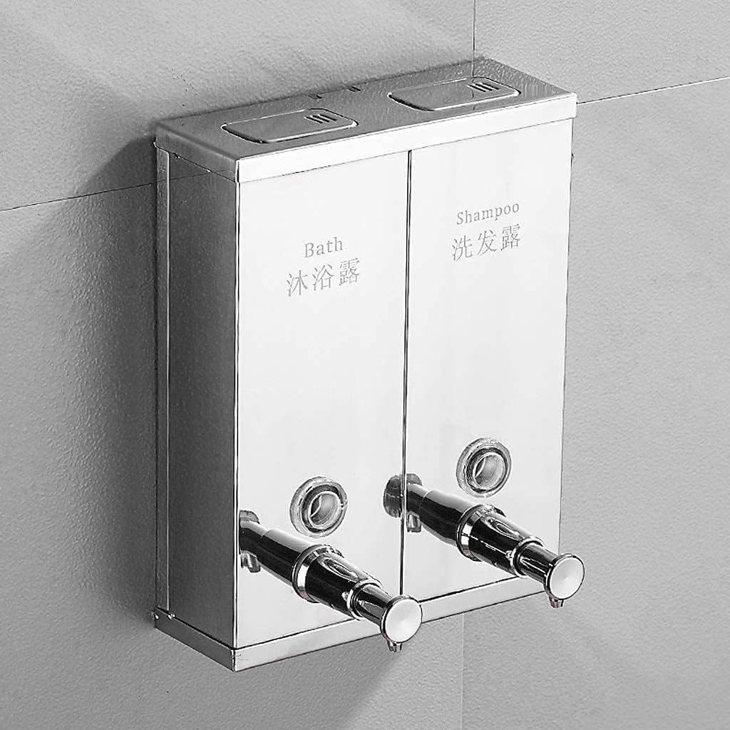 Shower Dispenser Soap Dispenser Soap Dispenser for Bathroom Black and Silver Shower Dispenser 304 Stainless Steel Leakproof Soap Pump for Kitchen Restaurant Liquid Soap Dispen,Double Black