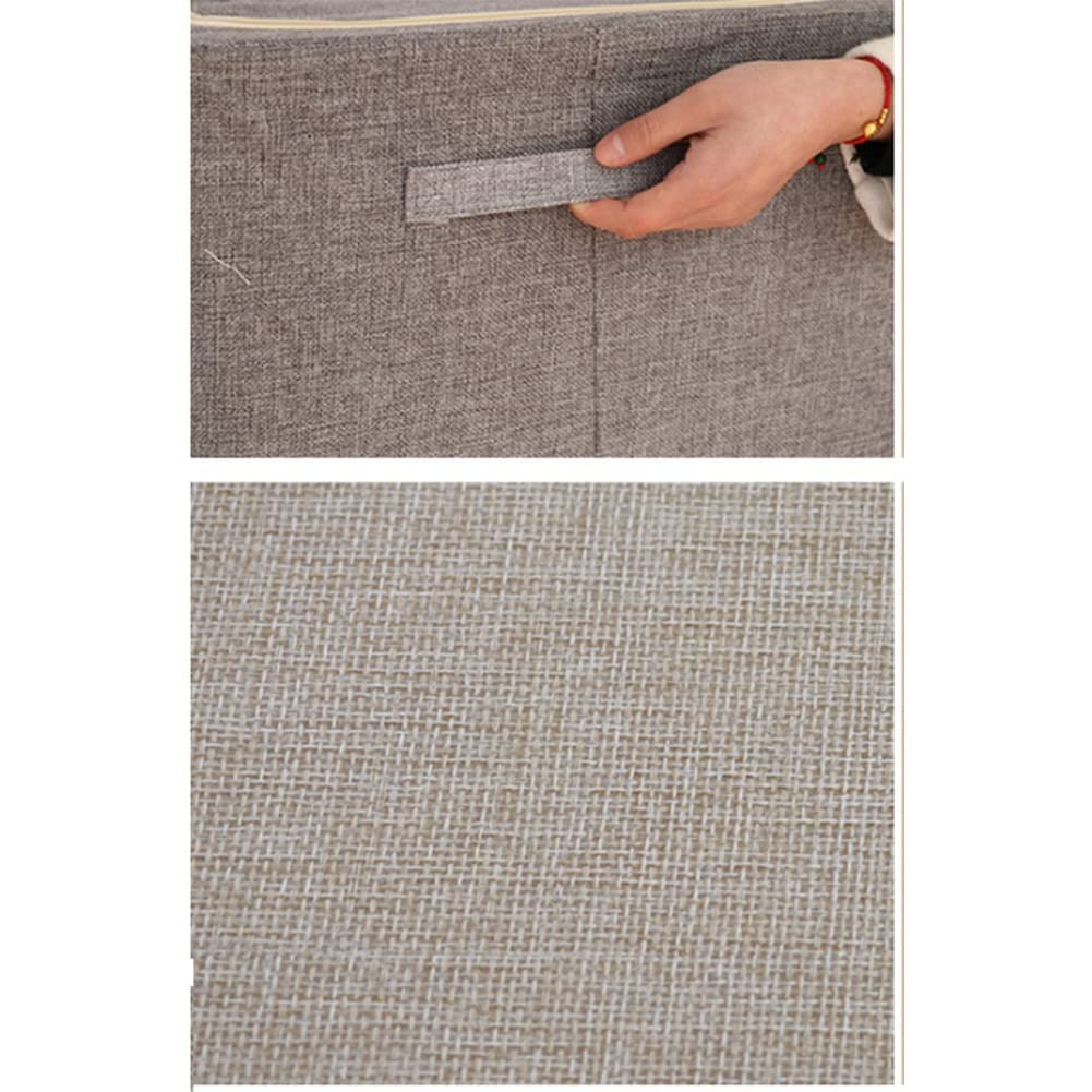 Boîte de Rangement Lavable Boîte de Rangement Pliable avec Couvercle Pliable Vêtements Chaussettes Jouet Articles Divers Organisateur Cosmétiques Beige