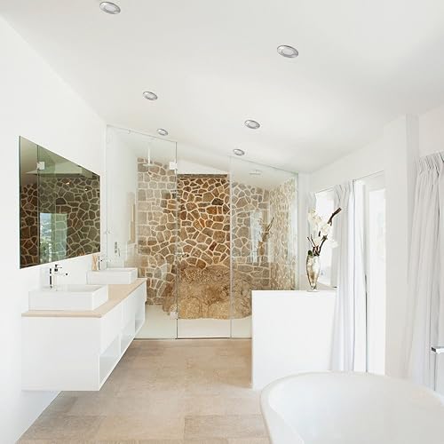 Miniatura 6 de Globe 90973 - Kit de iluminación empotrable LED IC de 4 pulgadas, paquete de 4 unidades, níquel cepillado, vidrio esmerilado, clips de empuje y clic