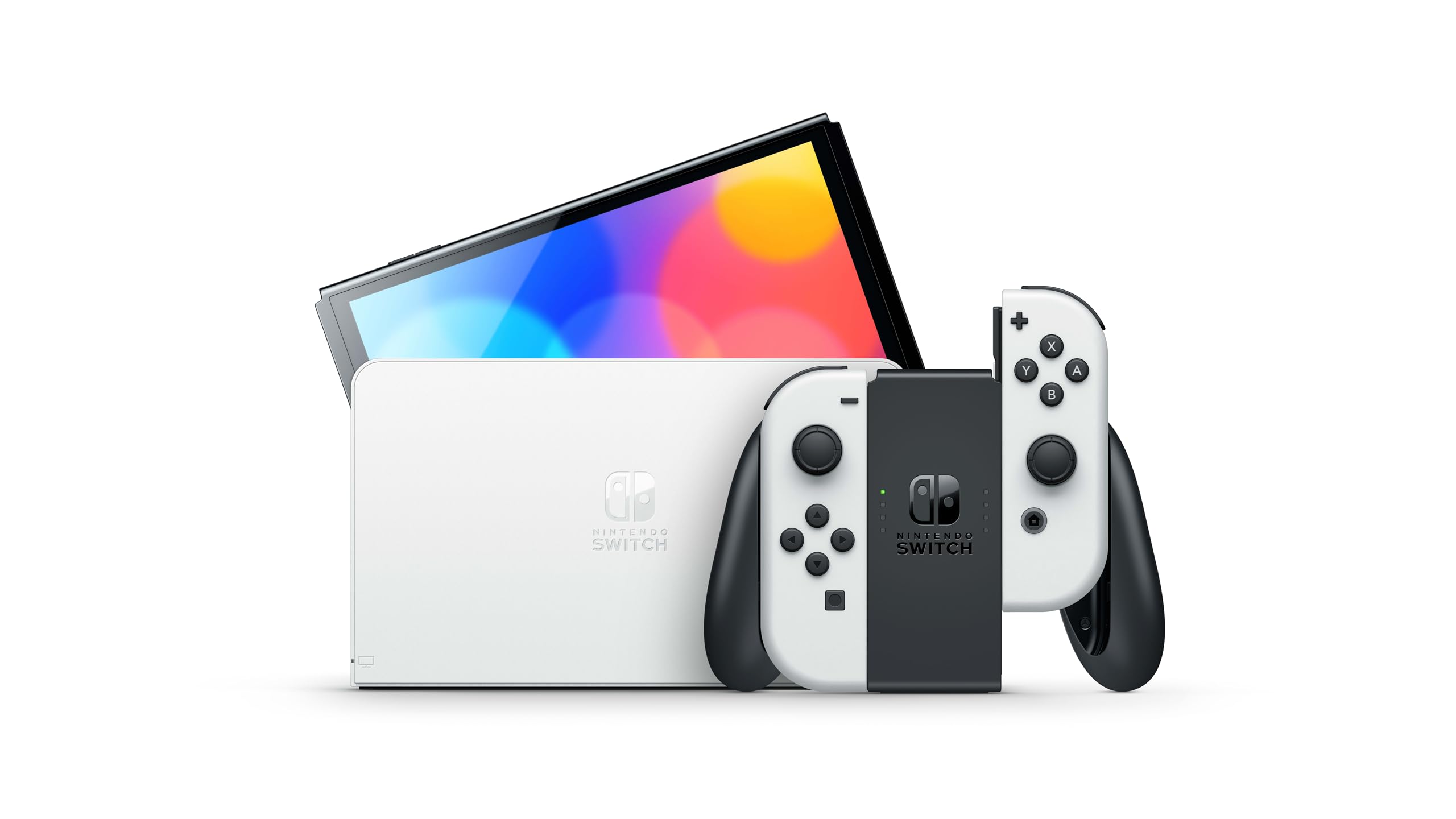 Nintendo Console Switch OLED (bianco) con gioco Super Mario Bros. Wonder preinstallato e abbonamento 12 mesi Switch Online
