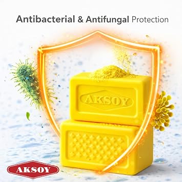 Aksoy 140g Sulphur Soap, Antifungal and Antibacterial, Natural Bar Soap, Acne and Blemish Treatment, Gentle Cleansing for Face and Body, Vegan and Chemical-Free
