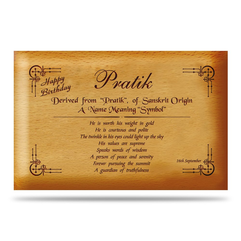 Presto Personalized Name Meaning Wooden Engraving Plaque for Birthday Gift 9 x 6 inch