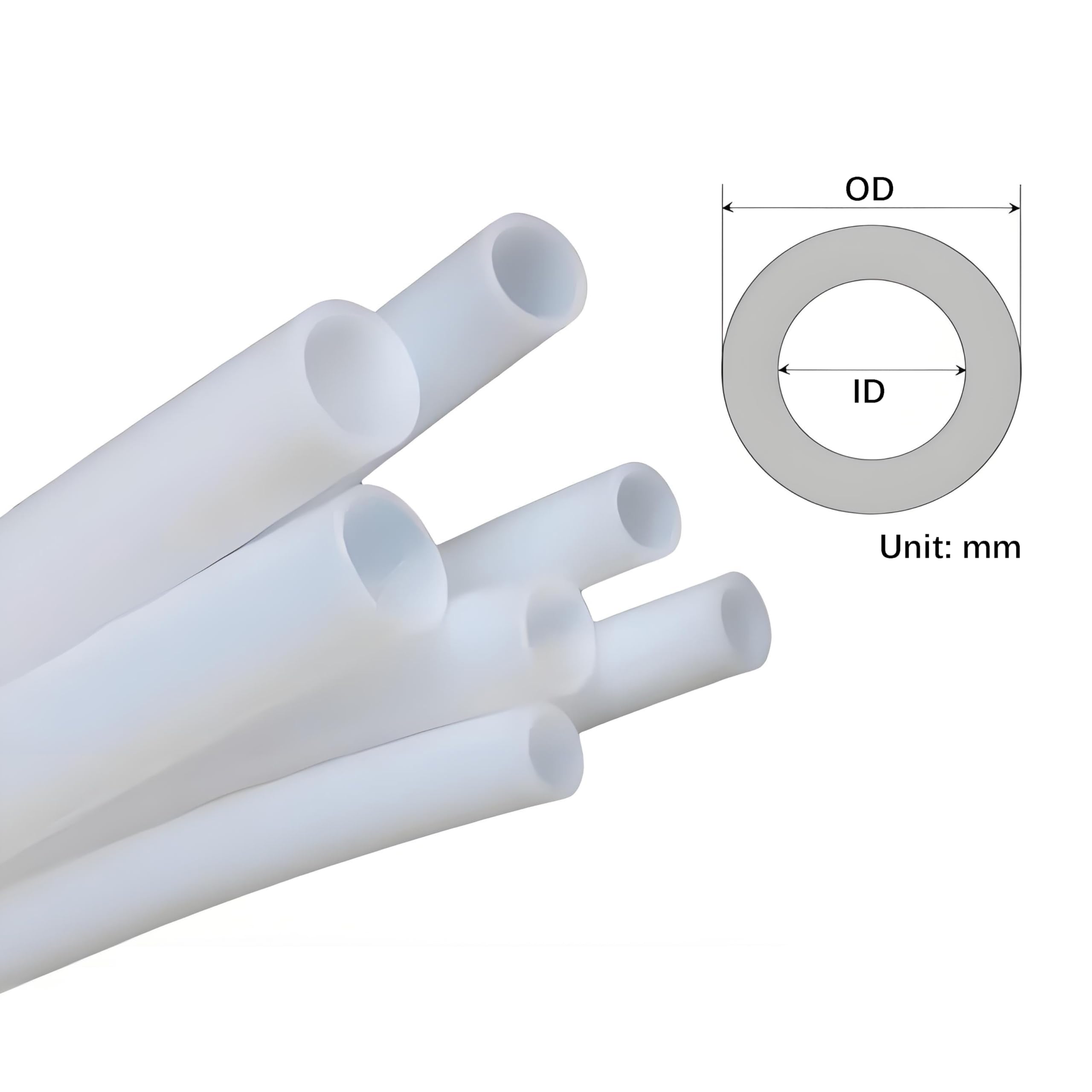 TEN-HIGH 5m PTFE-Schlauch,Transparenter Teflonschlauch（4mm Innendurchmesse x 6mm OD）Hitzebeständig Luftschlauch Teflon Tube Weit Verbreitet in Chemikalien, Ventilen Und 3D-Drucker