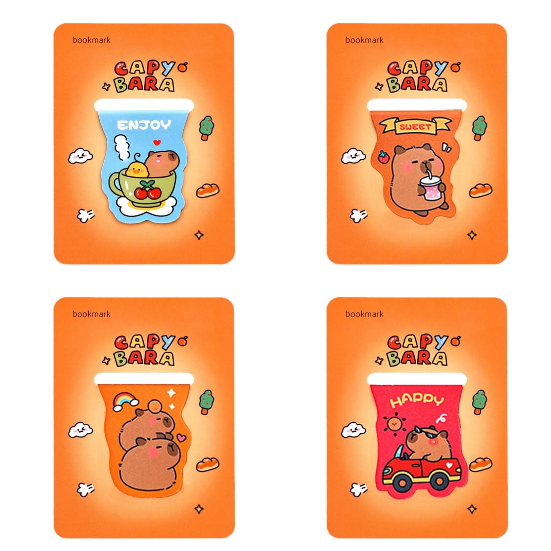 KSOIQPU 4 PCS carpincho marcapaginas personalizado marcapaginas magnetico marcapaginas niños marcapaginas profesora para Suministros Regalos Cumpleaños Niños Alumnos