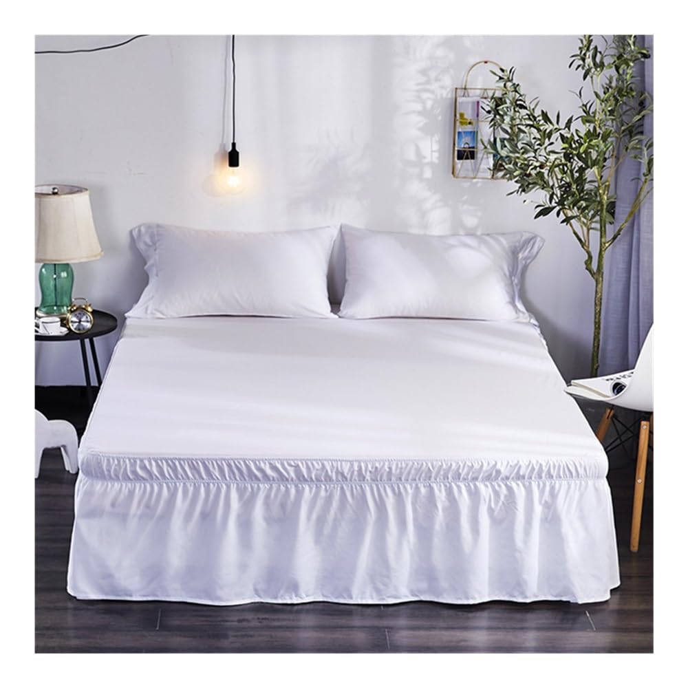 Mantovana giroletto bianca senza superficie elastica, per letto singolo, queen size, king size, facile da mettere e togliere, tessuto per la casa (A, 120 x 200 cm)