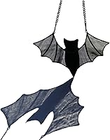 Vista 1 de Decoración de murciélago de Halloween para colgar ventanas de vidrieras – Adornos de murciélagos espeluznantes murciélagos para decoración