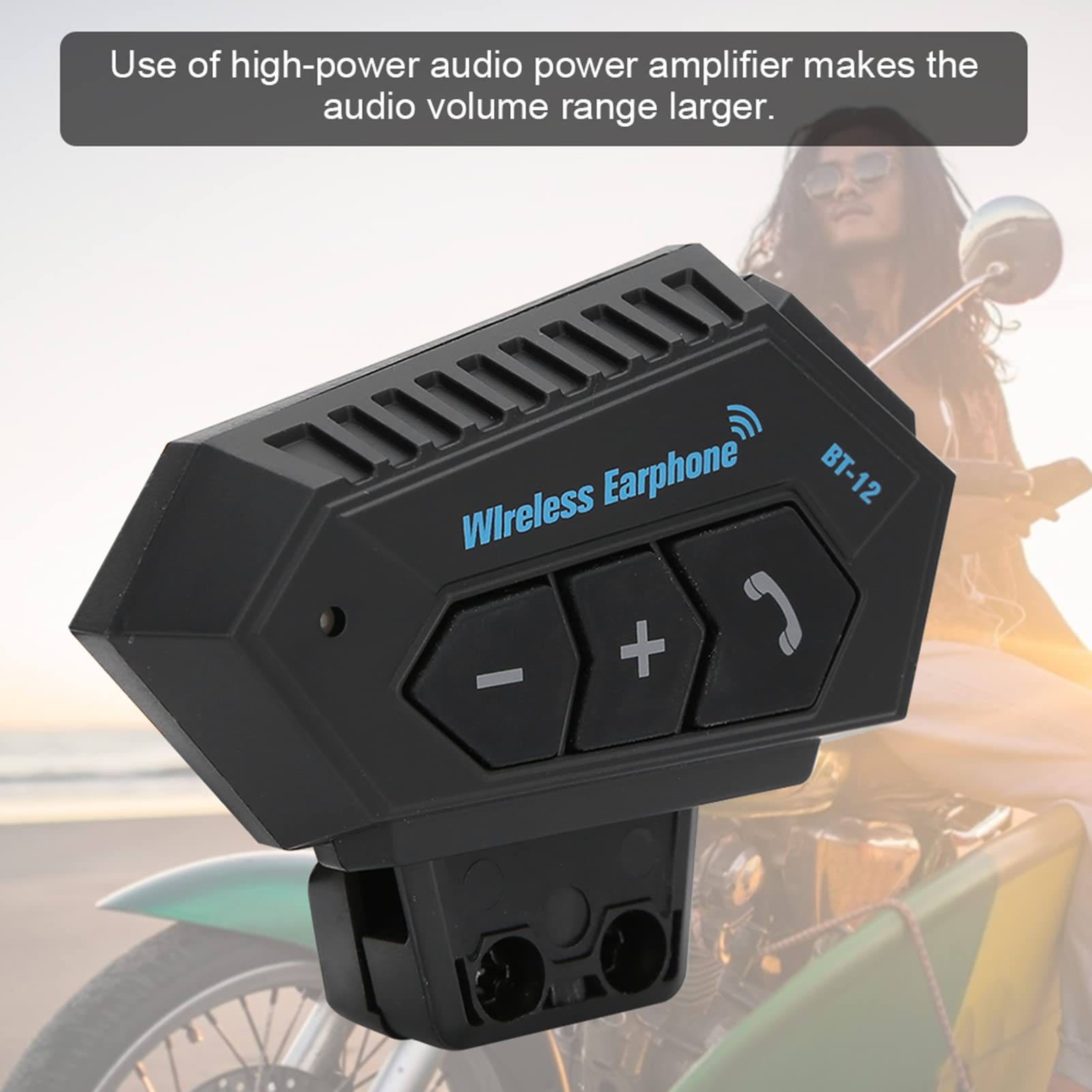 Qqmora Auriculares para Casco Bluetooth 4.1+EDR CSR8635 para Montar, Amplificador de Potencia de Audio de Alta Potencia, Material ABS Ligero, Ideal para Entusiastas de Las Motocicletas