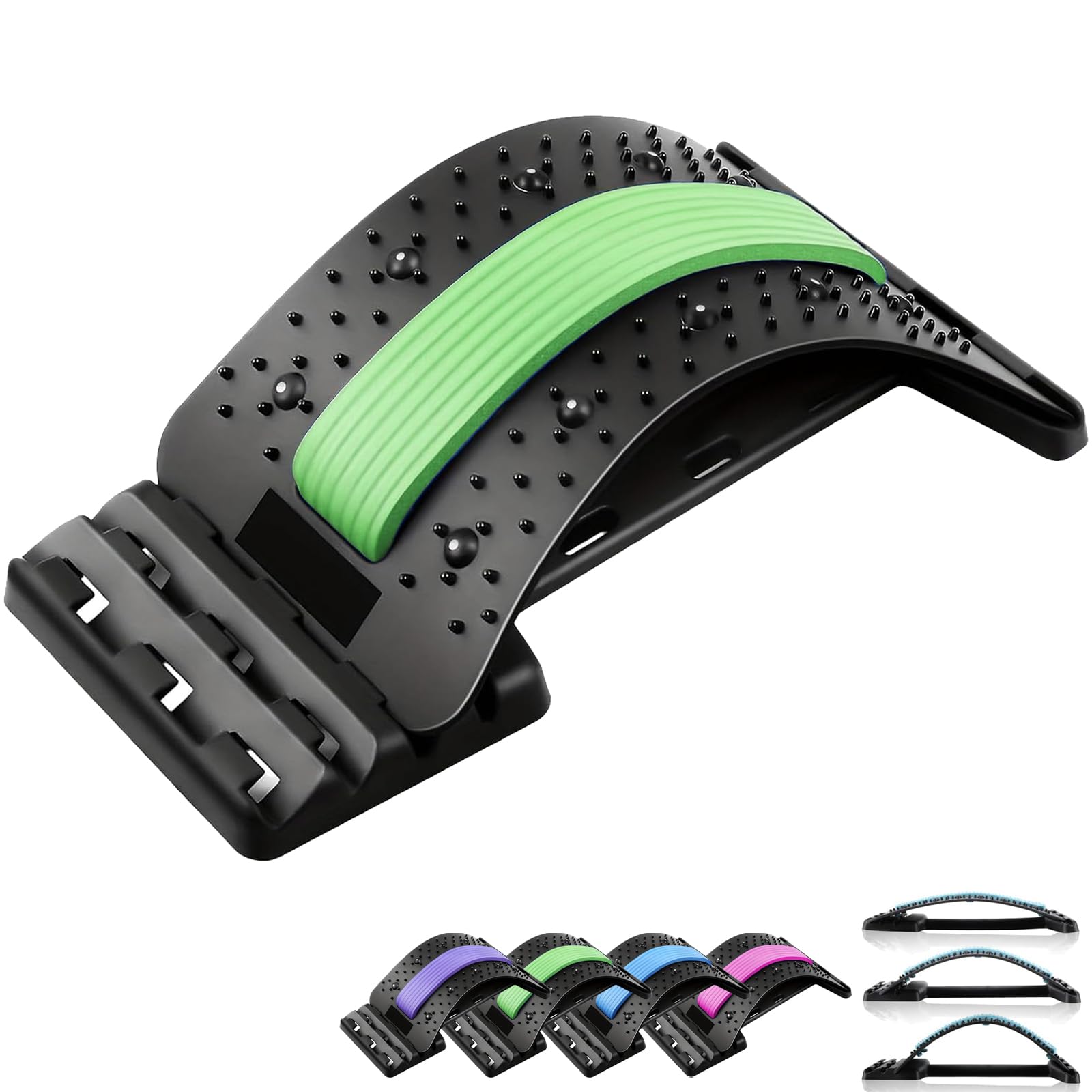 Rückenstützbrett Verstellbar - 4-stufige Lendenstütze Mit Massage Für Büro & Training