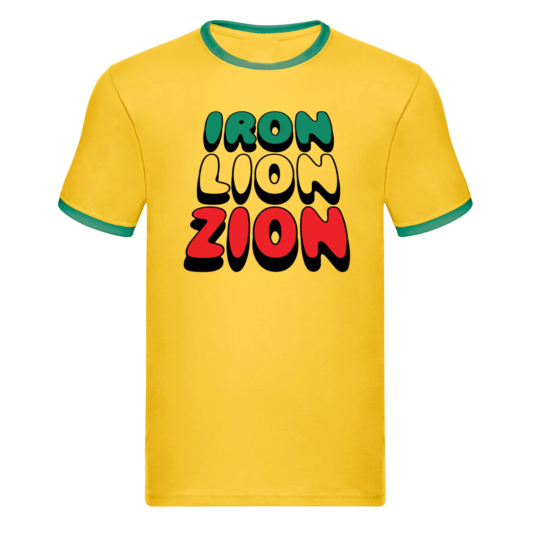 Tribal T-Shirts Iron Lion Zion Reggae T-Shirt - Small Yellow