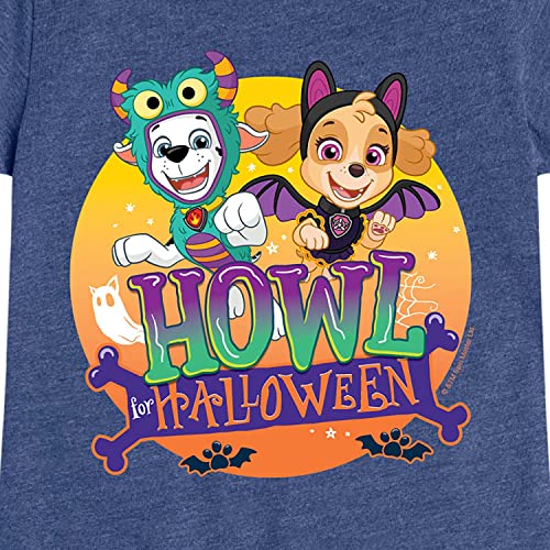 HYBRID APPAREL - Paw Patrol - Howl for Halloween - Toddler and Youth Girls Short Sleeve Graphic T-Shirt - Size Small Heather Navy3