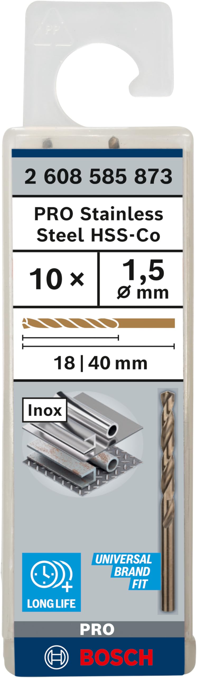 Bosch Punta per metallo PRO HSS-Co Ø 1,50 mm Trapano Accessorio