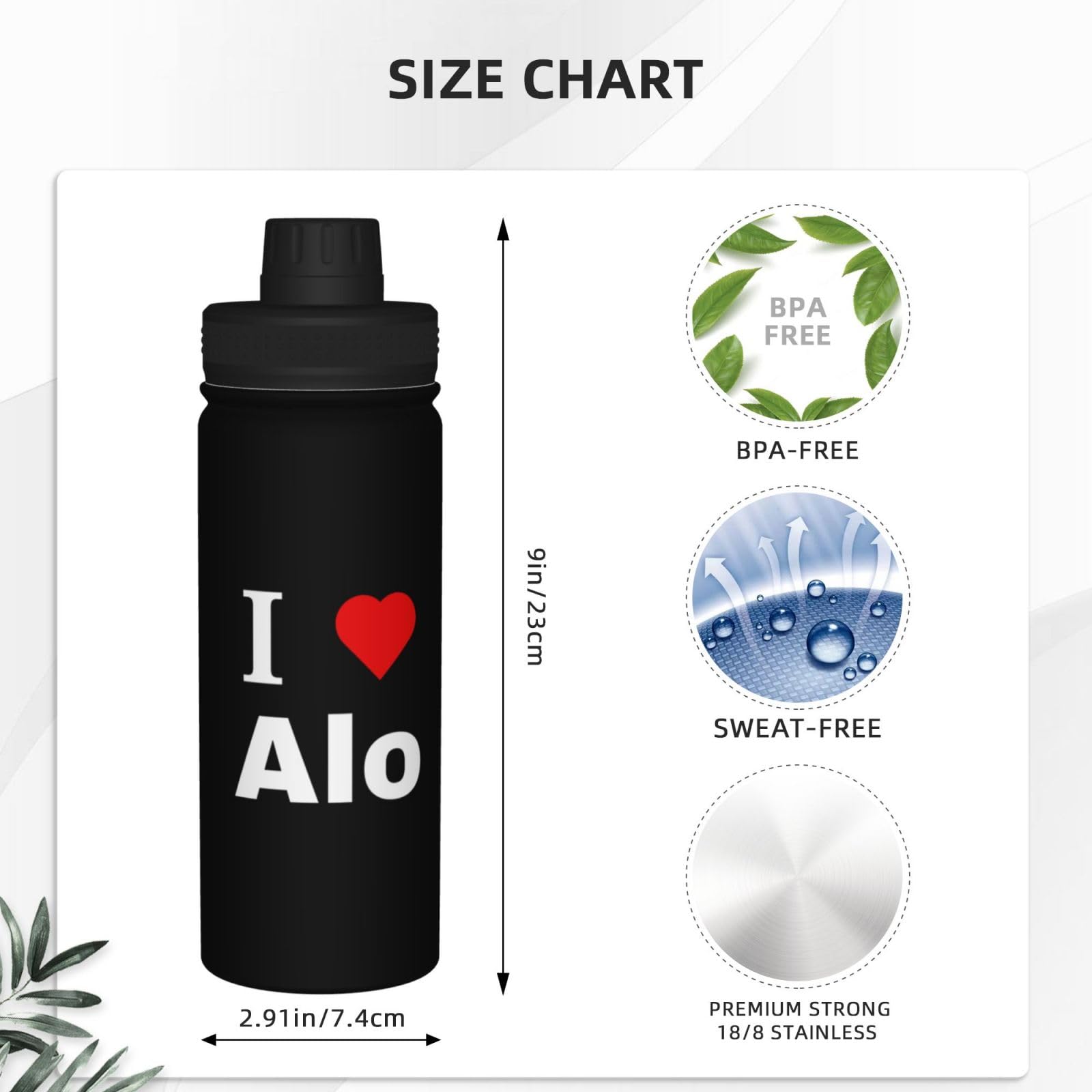 Amazon.com: ZKLCRYTR I Love Alo Water Bottle 18OZ Stainless Steel