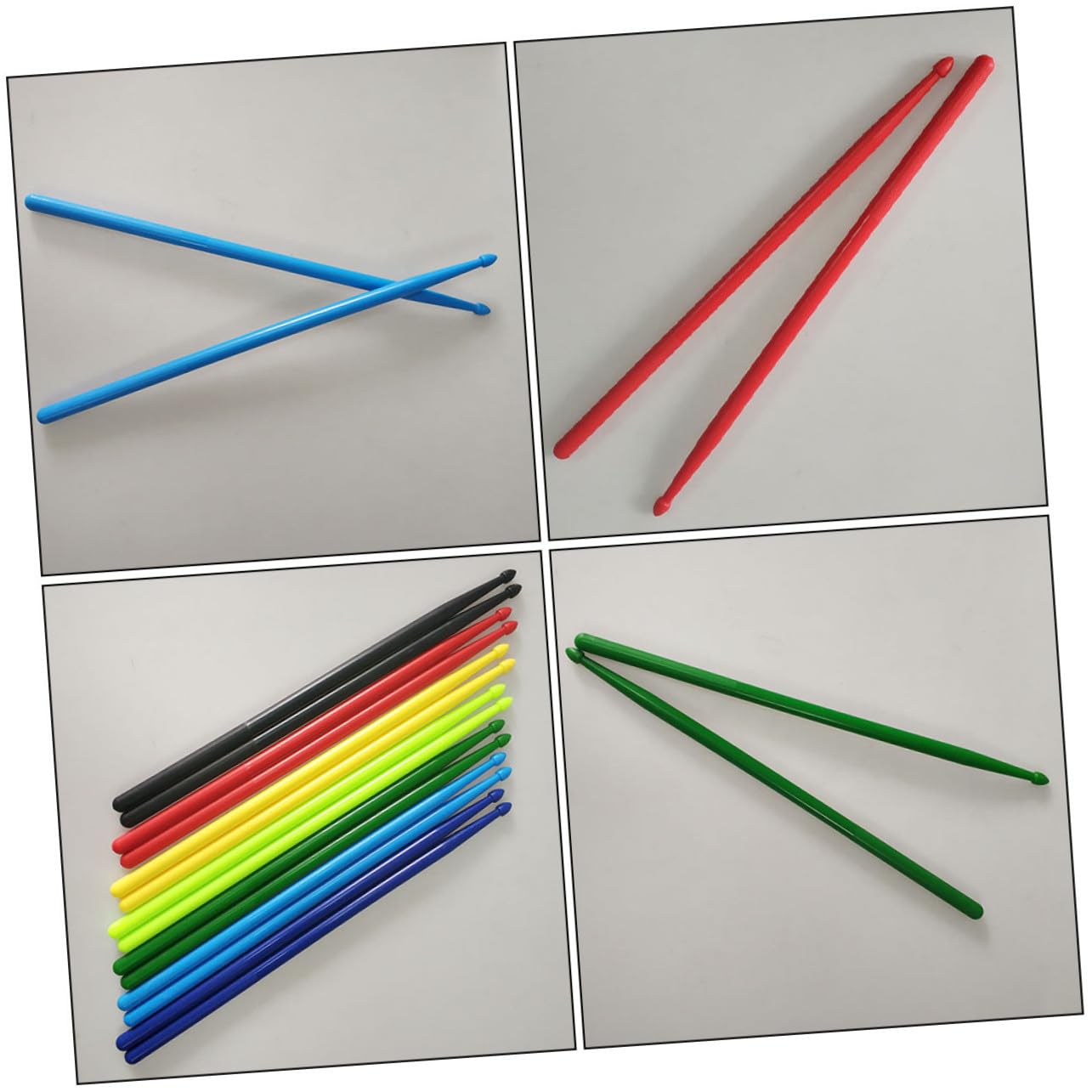 BESPORTBLE 7 Pares de Baquetas de Batería 5A de Nylon Ligeras Mango Antideslizante para Principiantes y Entusiastas en Casa o Escuela