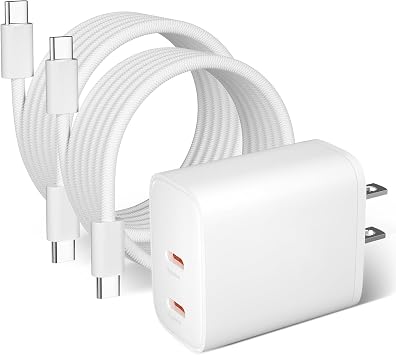 for iPhone Fast Charger, 20W USB C Charger Block Type C Fast Charging with 2-Pack 3.3FT USB C to C Cable, Compatible with iPhone 17/17 Air/17 Pro/17 Pro Max/16/16 Pro Max/15/15 Pro Max