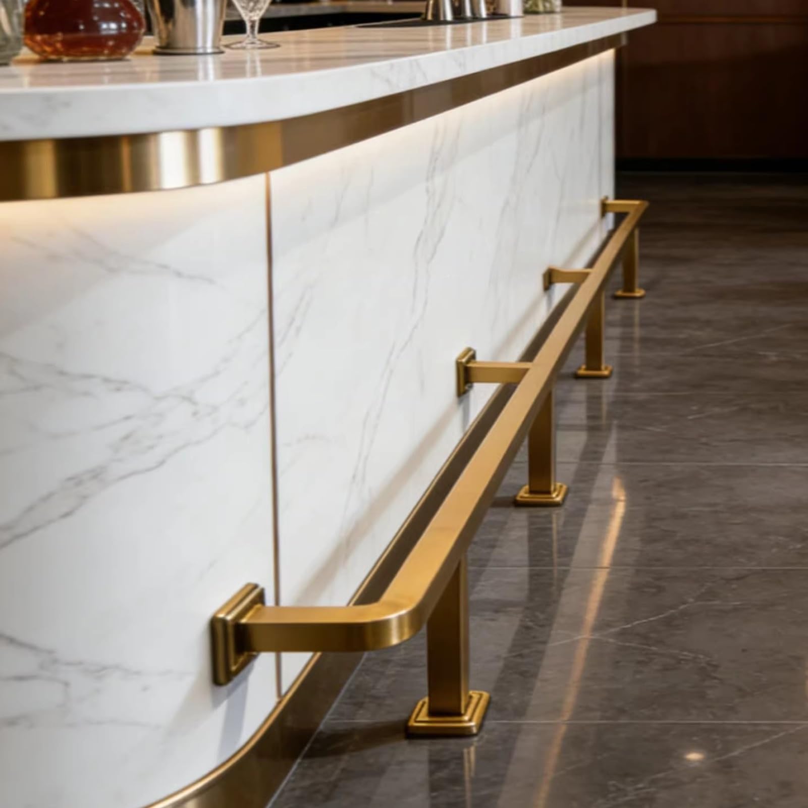 Générique Barre de Repose-Pieds de Bar avec matériel de Fixation, Barre de Support Robuste pour comptoir sous comptoir, Barre de Support Durable avec Structure Tubulaire carrée pour Restaurants, Pubs