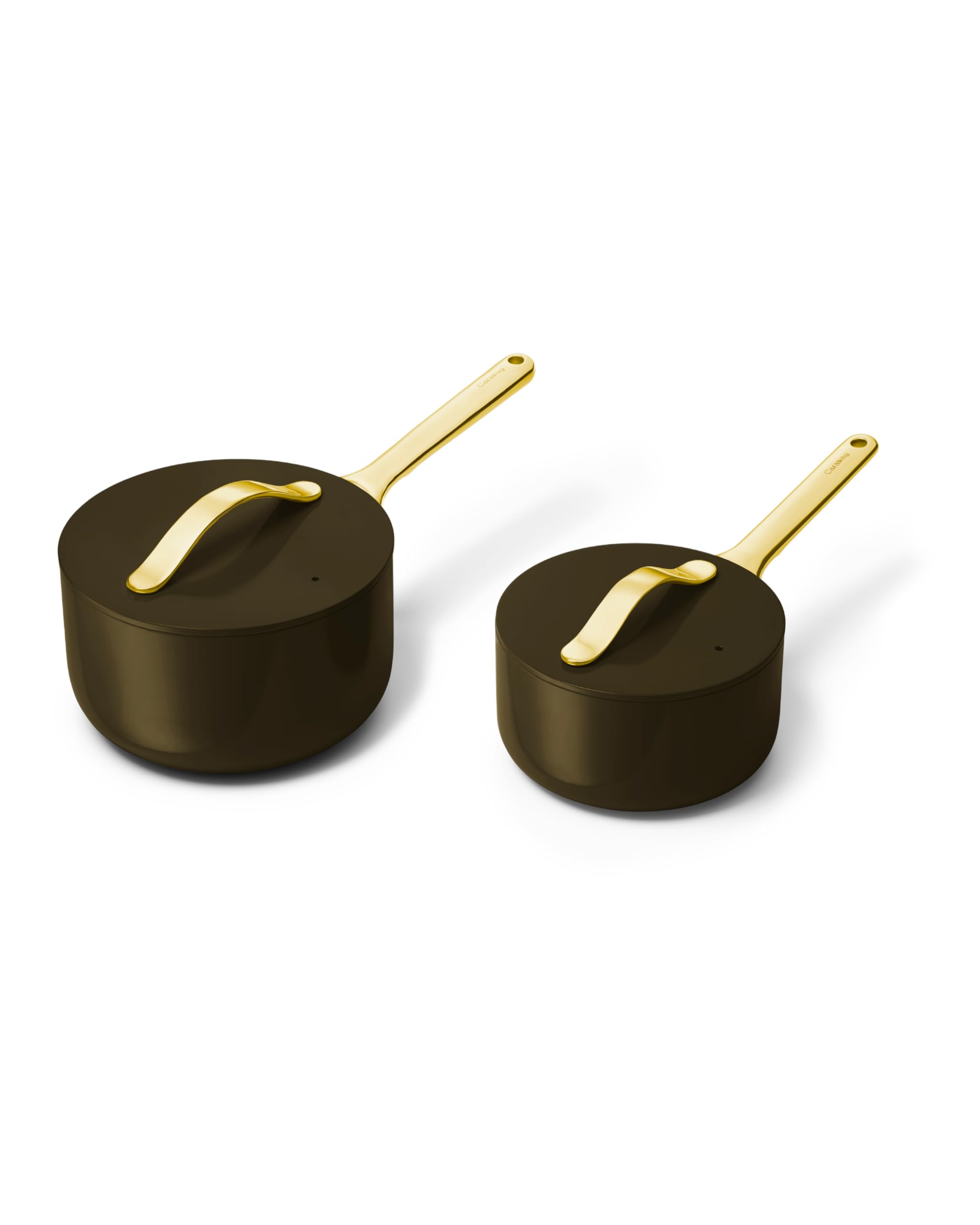 Caraway Non-Stick Ceramic Sauce Pans with Lids (3 qt and 1.75 qt)