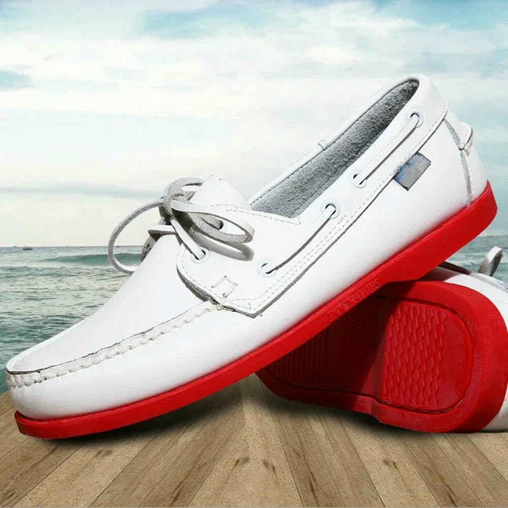 QXDZSW - Mocassini da uomo in pelle scamosciata, stile classico, realizzati a mano, stile classico