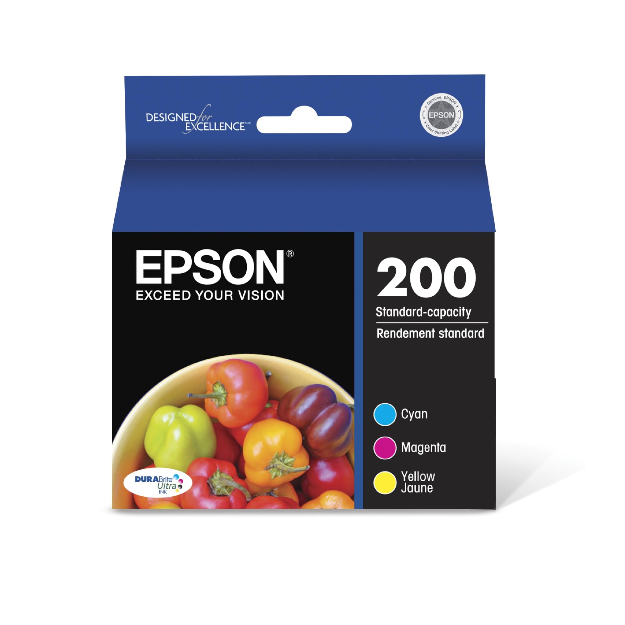 EPSON 200 DURABrite Ultra Ink Standard Capacity Color Combo Pack (T200520-S) Works with WorkForce WF-2520, WF-2530, WF-2540, Expression XP-200, XP-300, XP-310, XP-400, XP-410