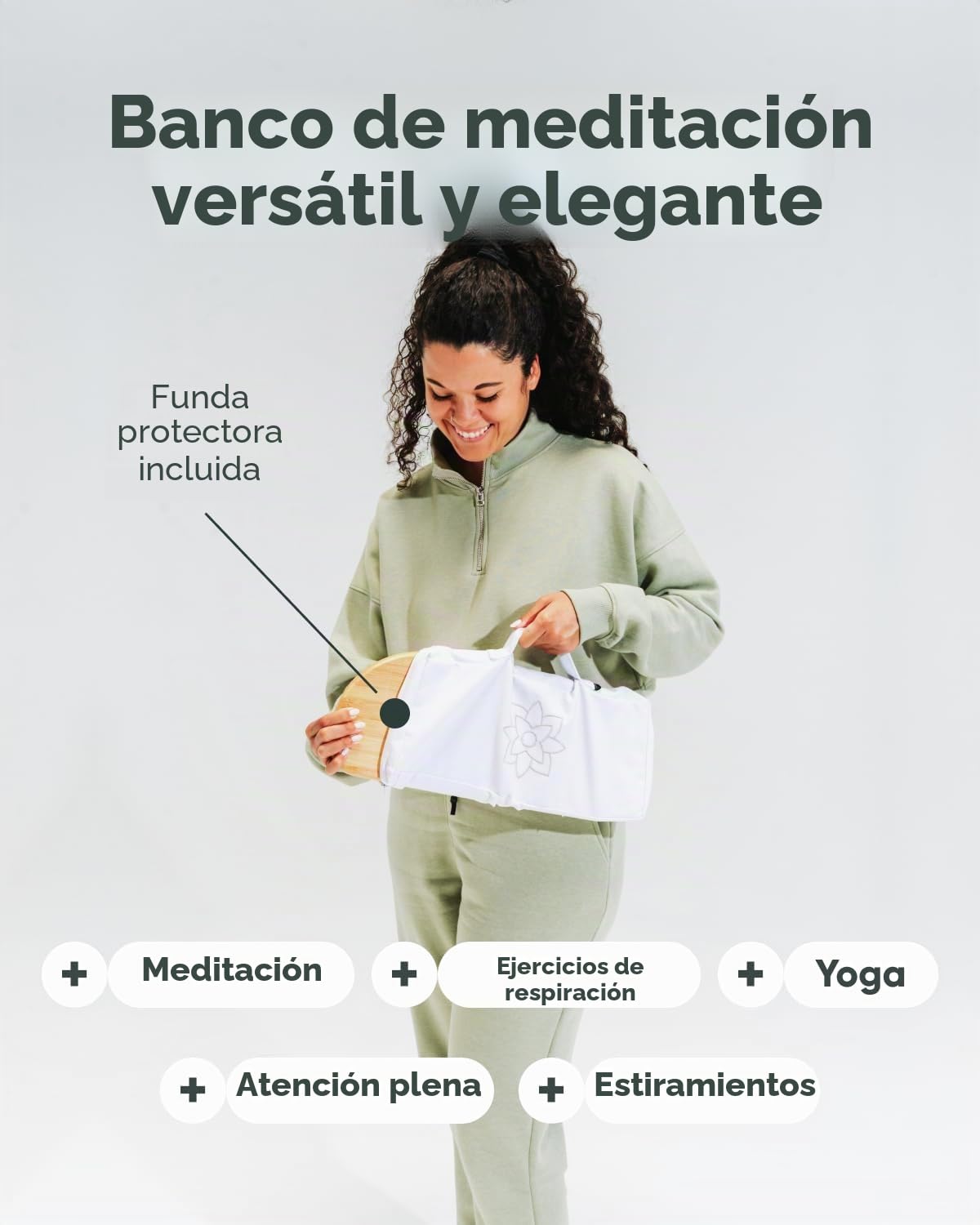 Mindful Modern - Banco de meditación Plegable | Bisagras magnéticas de Bloqueo | Seiza ergonómica de Madera de bambú para meditación Zen y Yoga | Taburete de oración con Almohada Suave | con Bolsa