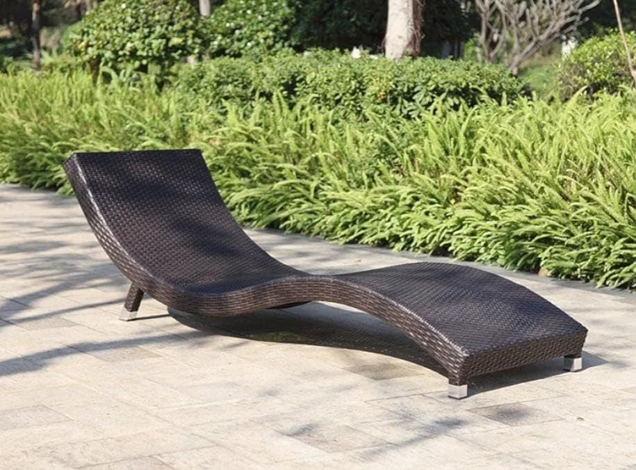 Image of PRATHAM India Outdoor Swimming Poolside Lounger Beach Sunbathing Lawn Patio Chaise Lounge Sun Lounger Chair (Brown)
