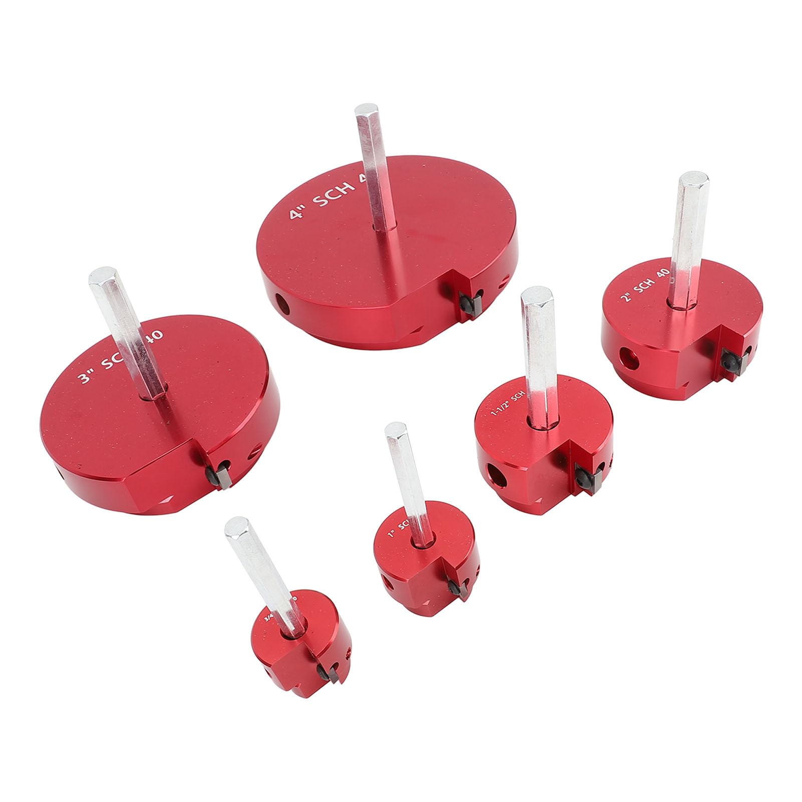 Cocoarm Herramienta de Escariador de Tuberías de PVC, Kit de Escariador de Montaje de Tuberías de Plástico y Aleación de Aluminio, Juego de 6 Piezas, Se Adapta a Taladro Estándar de 1,2 Pulgadas para