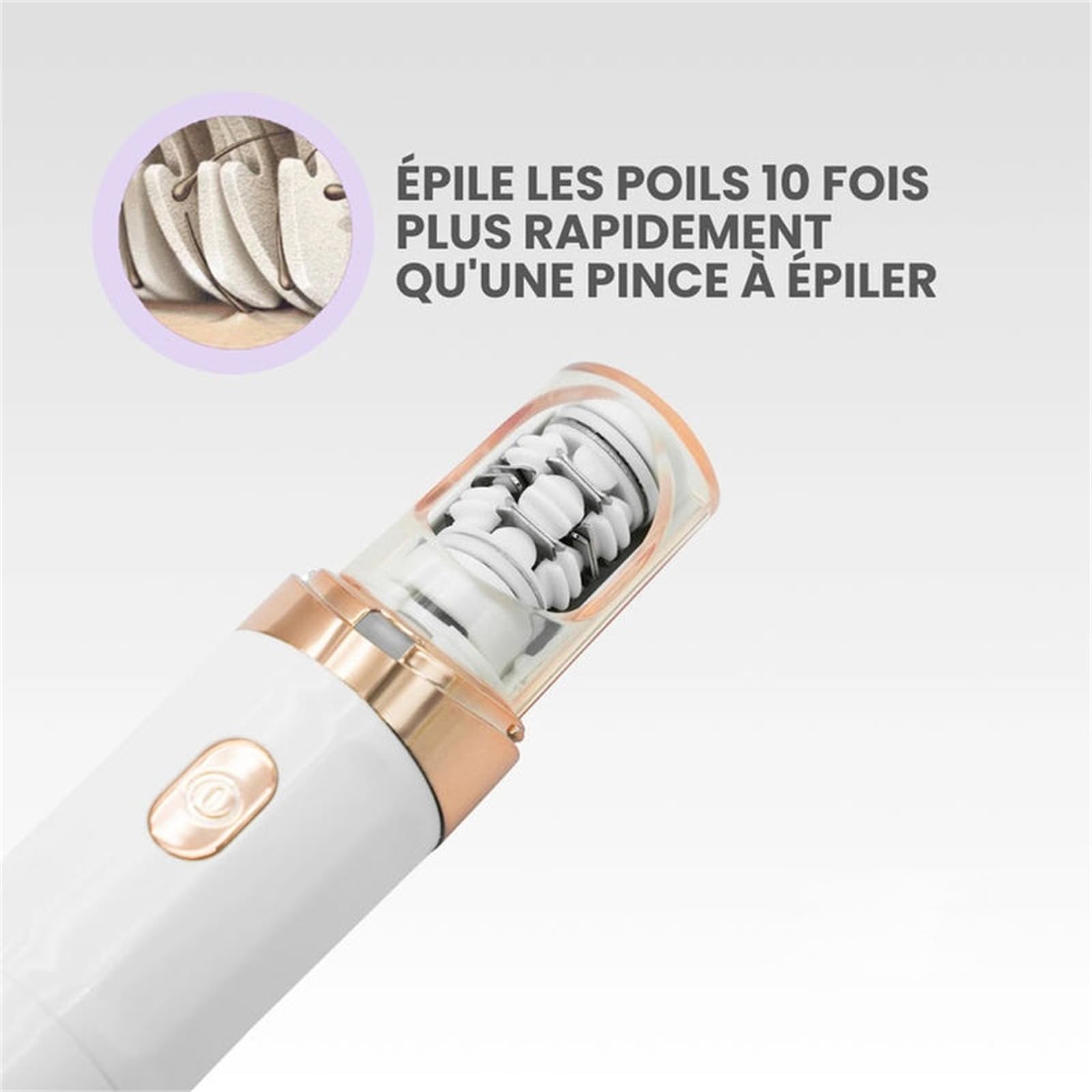 EpilSmooth Pro - Épilateur visage facial femmes électrique 2 en 1 rechargeable avec lumière LED, design compact indolore pour visage menton lèvre supérieure