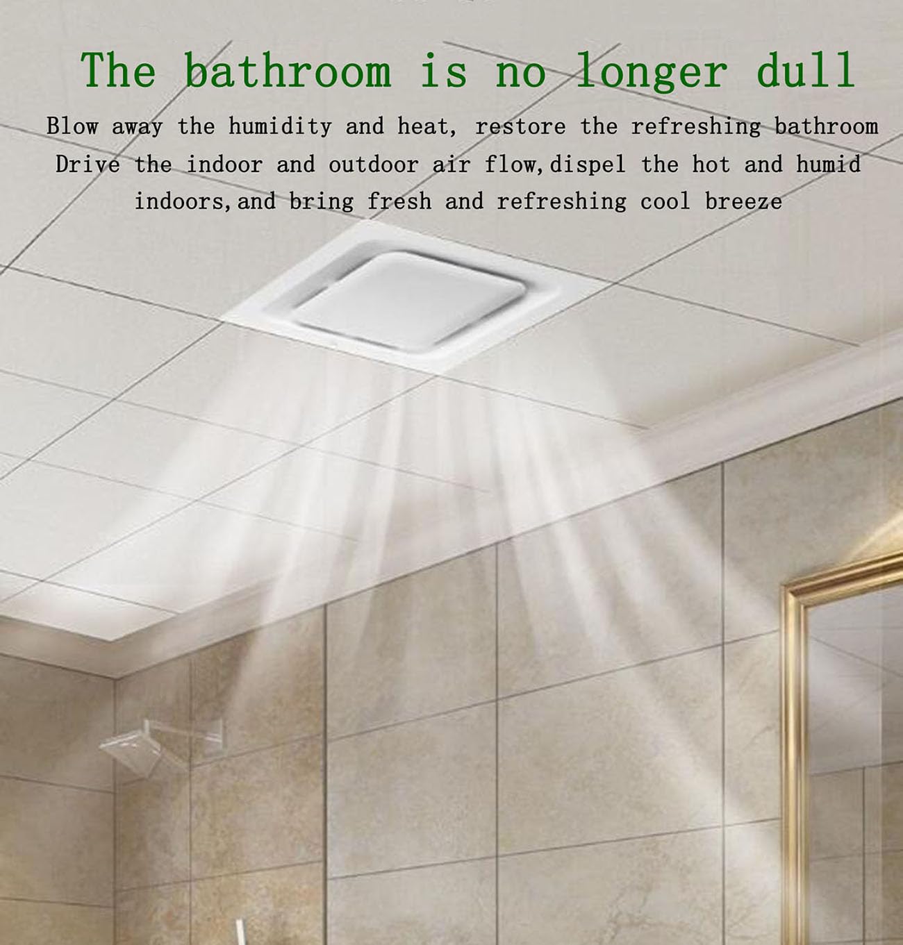 ICEMOB Estrattore Aria Silenzioso Soffitto,Spiratore Bagno,Motore in Rame Puro,Ventola Aspirazione Cucina 150 M³/Ora,per Cantina,Lavanderia, Servizi Igienici,Facile da Installare,10 Inches