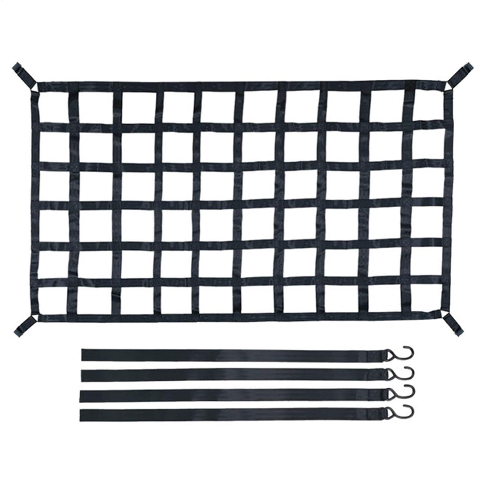 Gepäcknetz für Dachgepäckträger, 4 x 4 Zoll elastisches Gepäcknetz