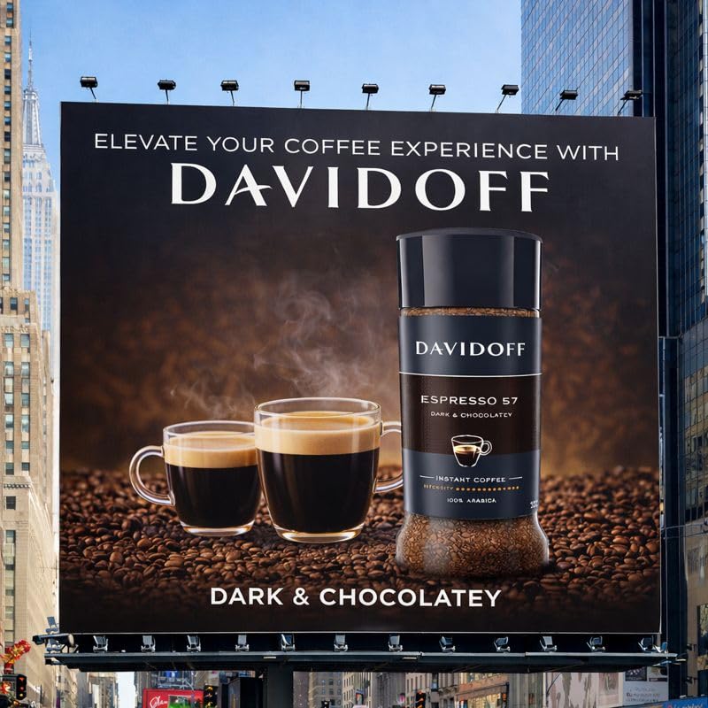 Image of Davidoff Espresso 57 Instant Coffee Combo Pack | 2 Jars x 100g Each By Cougar | Dark & Chocolaty Taste | Premium 100% Arabica Instant Coffee | Strong Intensity, Rich Aroma & Energy Boost for Long Active Days - (Imported)