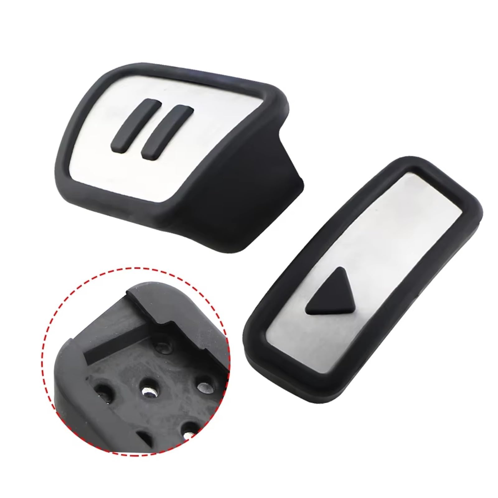 Capuchons Pédales Couvre-pédales en Acier Inoxydable pour VW pour ID.3 pour .4 pour .5 pour .6 2020-2024 AT Plaquettes De Frein Antidérapantes
