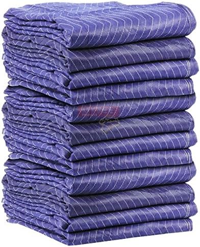 12 Pack Of Non-Woven Polyester Fabric Moving Blankets