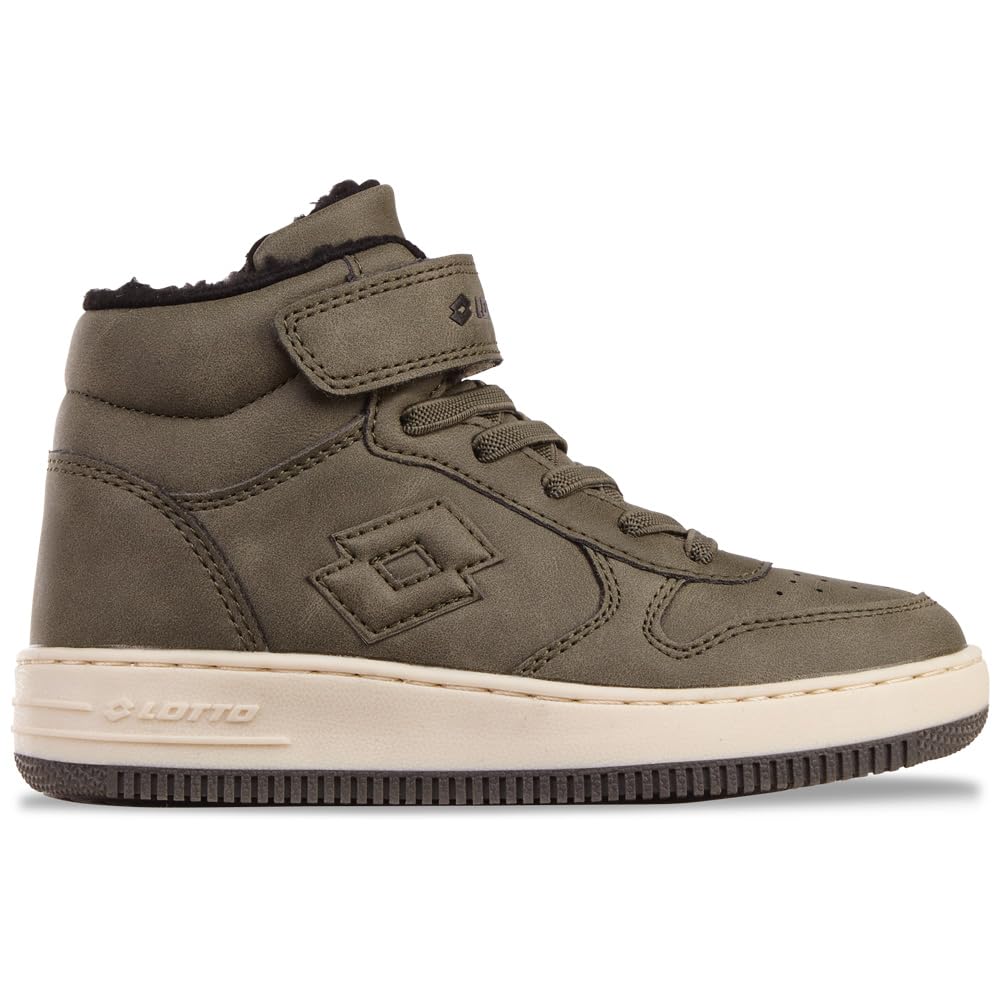 LOTTO Unisex Kid's Paliot Fur K Sneaker, Olive Black, 9.5 UK Child