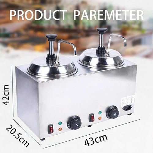 Miniatura 5 de Hot Fudge Cheese Dispenser Sauce Warmers Electric Butter Condiment Dispenser with Containers for Buffet Restaurant